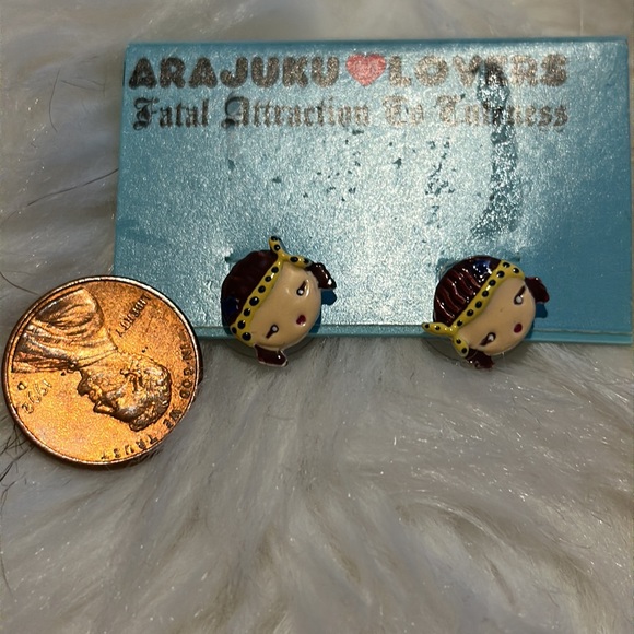 Vintage Harajuku Lovers Angel Face Pierced Earrings - Picture 2 of 4